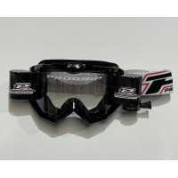 Progrip 3201-102 Race Line Motocross Goggles with RnR-XL Roll Off System Black + FREE FILMS