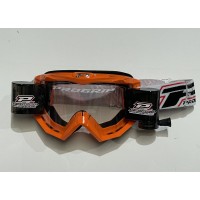 Progrip 3201-106 Race Line Motocross Goggles with RnR-XL Roll Off System Orange + FREE FILMS