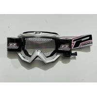 Progrip 3201-101 Race Line Motocross Goggles with RnR-XL Roll Off System White + FREE FILMS